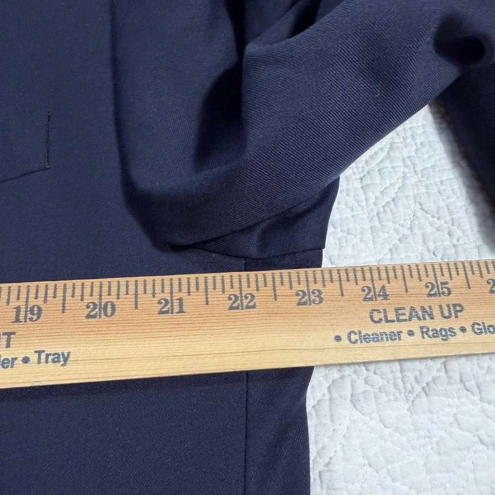 Lauren Ralph Lauren Mens Blazer 46R Wool Gold‎ Crest Button Navy Blue *READ*